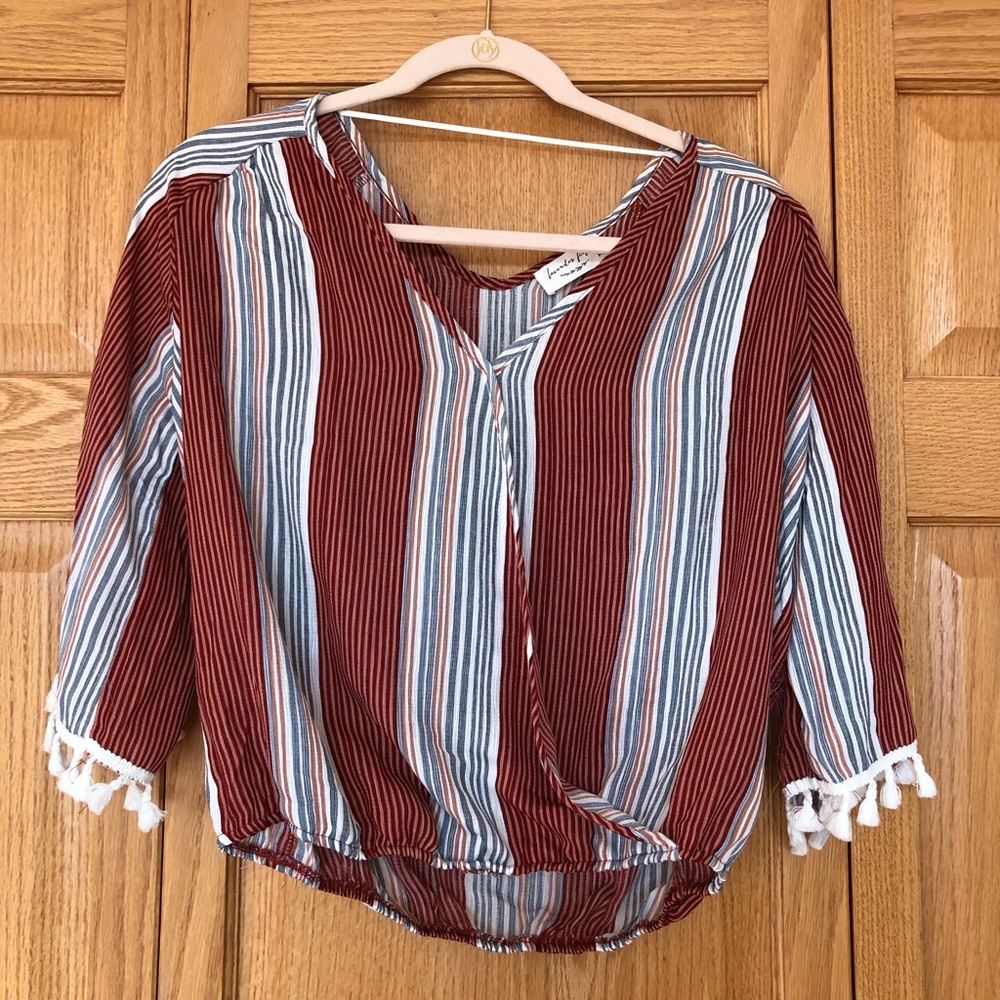 LAVENDER FIELD striped blouse